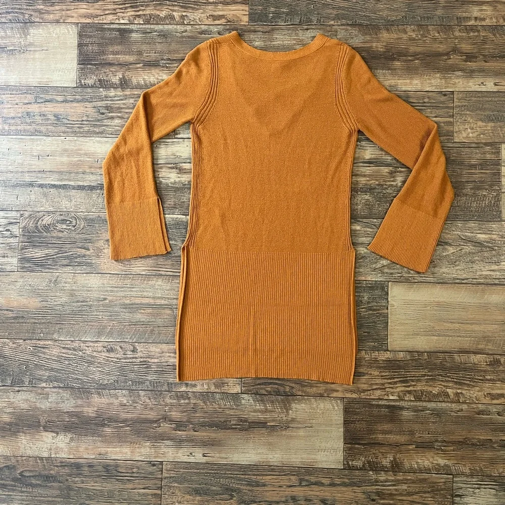 Free People criss cross tunic length Sweater with Side Slits